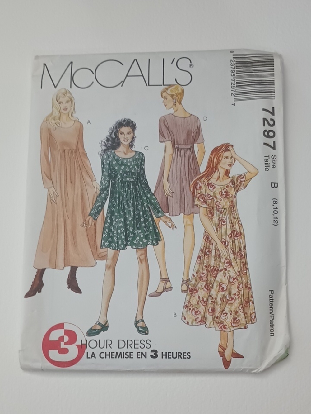 2/$20 McCall's 7297 Boho Dress Sewing Pattern 023795729727 ©1994